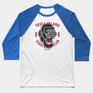 Skull Island Survivors Club - Gorilla - Vintage Traditional Tattoo Baseball T-Shirt